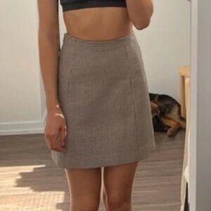 Aritzia Babaton Modern Mini Skirt Check Plaid Size 0